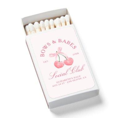 Bows & Babes Coquette Cherries Bachelorette Matchboxes
