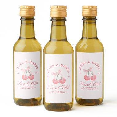 Bows & Babes Coquette Cherries Bachelorette Wine Label