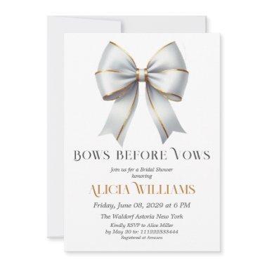 Bows before Vows Gold White Bow