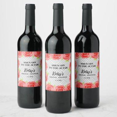 Boxed Stripes & Roses Derby Wine Bottle Labels