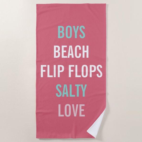 Boys Loving Summer Nantucket Red Pool Beach Towel