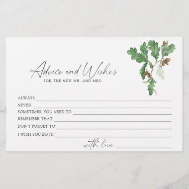 Branch acorns - advice and wishes bridal shower stationery