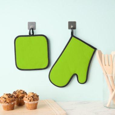 Brat Green Solid Color Oven Mitt & Pot Holder Set