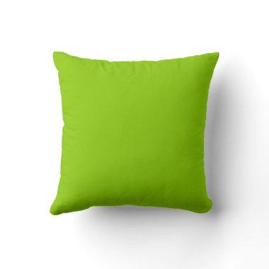 Brat Green Solid Color Throw Pillow
