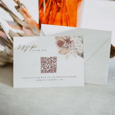BRENNA Bohemian Tropical Palm QR Code Wedding RSVP