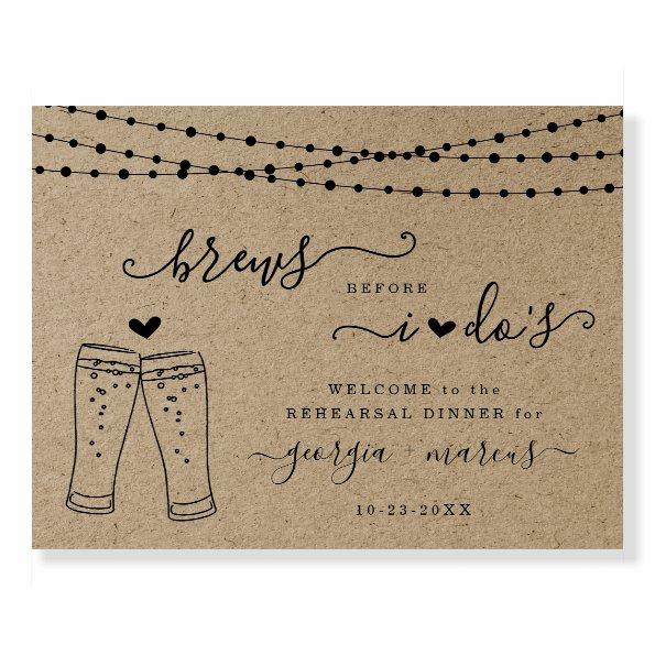 Brew Before I Dos Couple's Shower Rehearsal Dinner Foam Board
