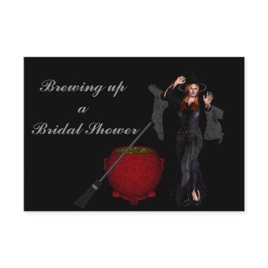 "Brewing Up a Bridal Shower" Witch and Cauldron[a] Invitations