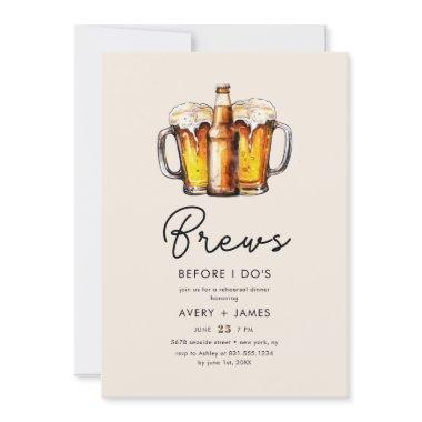 Brews Before I Do Beer Wedding Rehearsal Dinner Invitations