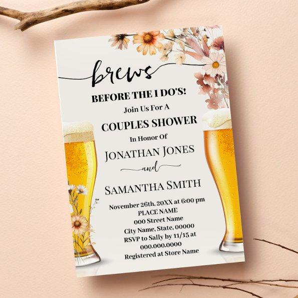 Brews Before I do Couples Shower Fall Wildflowers