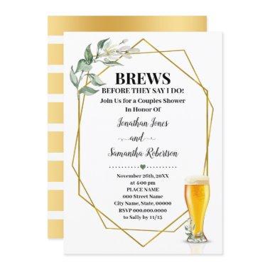Brews before I do Greenery Gold Couples Shower