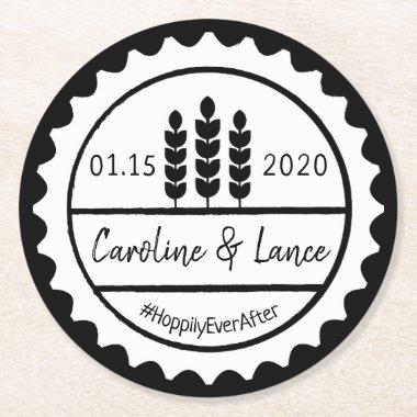 Brews Before I Do's Beer Bottle Cap Round Paper Coaster