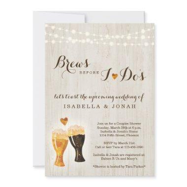 Brews Before I do's Beer Brewery Couple Shower Invitations