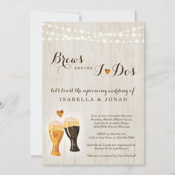 Brews Before I do's Beer Brewery Couple Shower Invitations