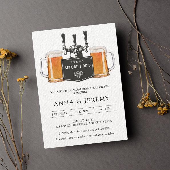 Brews before I do's Beer Casual Rehearsal Dinner Invitations