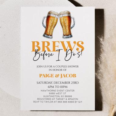 Brews Before I Do's! Beer Wedding Couples Shower Invitations
