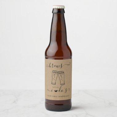 Brews Before I Do's Couple's Shower Beer Bottle Label