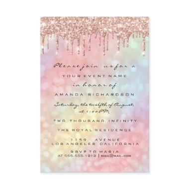Bridal 16th Rose Gold Wedding Holographic Drips