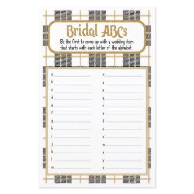 Bridal ABC White Flannel Bridal Shower Game