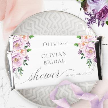 Bridal /Baby Shower Personalized Lavender Floral Hershey Bar Favors