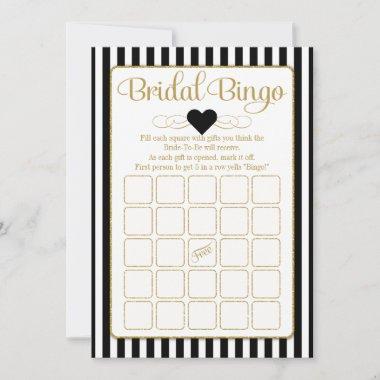 Bridal Bingo Black Gold Bridal Shower Game Invitations