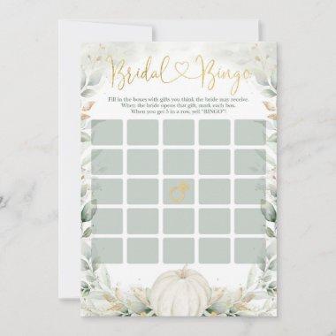 Bridal Bingo Game | Fall Greenery Gold Pumpkin