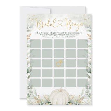 Bridal Bingo Game | Fall Greenery Gold Pumpkin