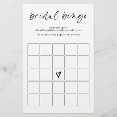 Bridal Bingo Game Modern Simple Minimalist