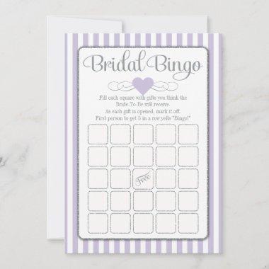 Bridal Bingo Lavender Gray Bridal Shower Game Invitations
