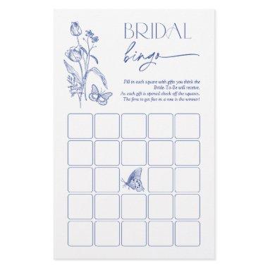 Bridal Bingo Something Blue Floral Shower Game