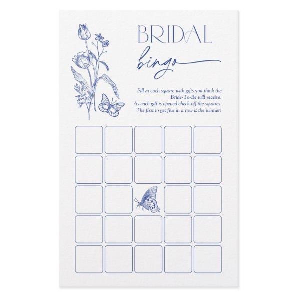 Bridal Bingo Something Blue Floral Shower Game