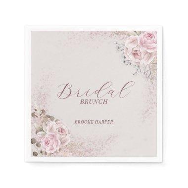 Bridal Brunch  Blush Watercolor Floral Napkins