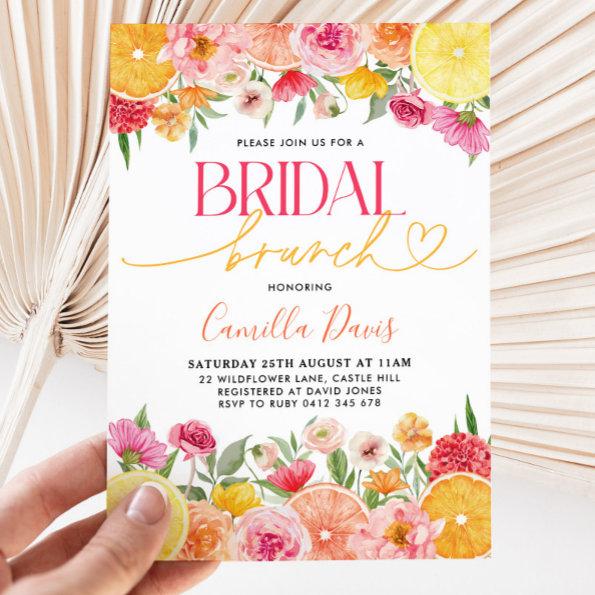 Bridal Brunch Bright Citrus Lemon Bridal Shower Invitations