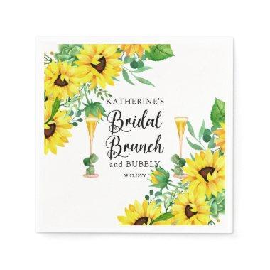 Bridal Brunch & Bubbly Shower Boho Sunflowers Napkins