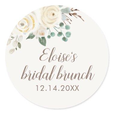 Bridal Brunch Dreamy White Floral Favor Stickers