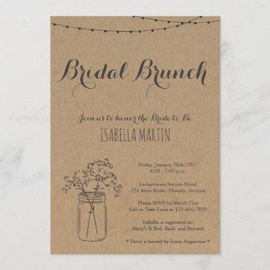 Bridal Brunch Invitations on Kraft Background