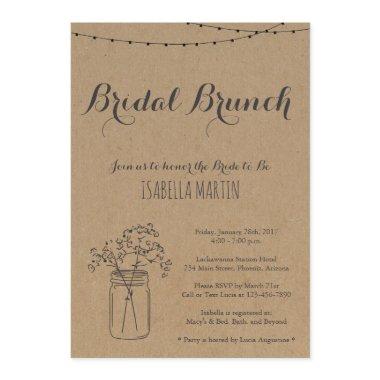 Bridal Brunch Invitations on Kraft Background