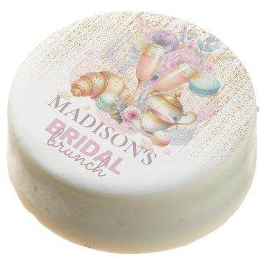 Bridal Brunch Pastel Pink Gold Personalized Chocolate Covered Oreo