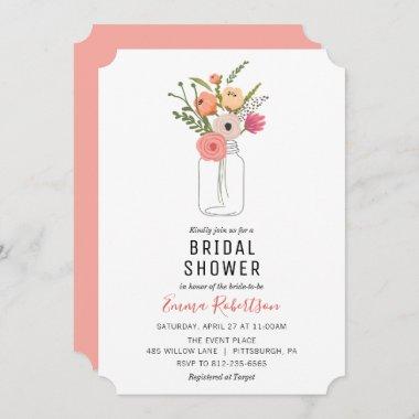 Bridal Brunch Peony Bouquet Shower Invitations