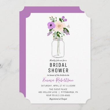 Bridal Brunch Purple Bouquet Shower Invitations