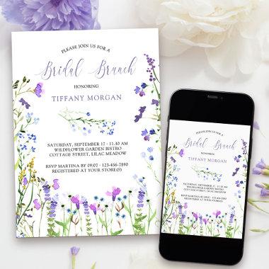 Bridal Brunch Purple Wildflower Dainty Floral Invitations