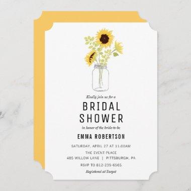 Bridal Brunch Sunflower Bouquet Shower Invitations