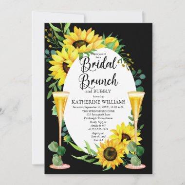 Bridal Brunch Sunflowers | Eucalyptus Floral Frame Invitations