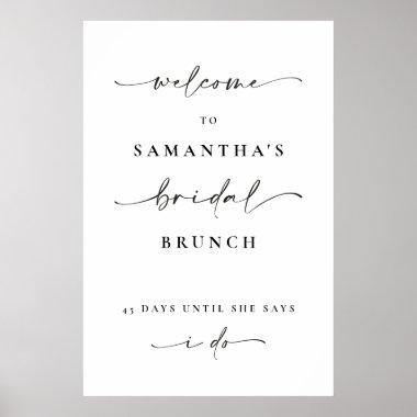 Bridal Brunch Welcome Sign Decor Minimal Poster
