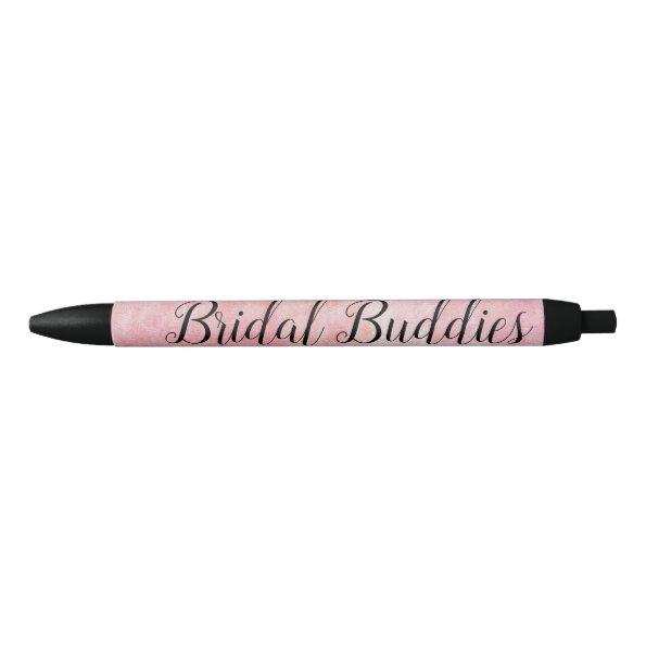 Bridal Buddies Blush Pink Bridesmaid Gift Black Ink Pen