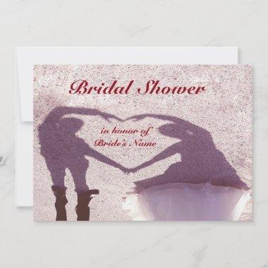 Bridal Couple & Shadow Heart Bridal Shower Invite