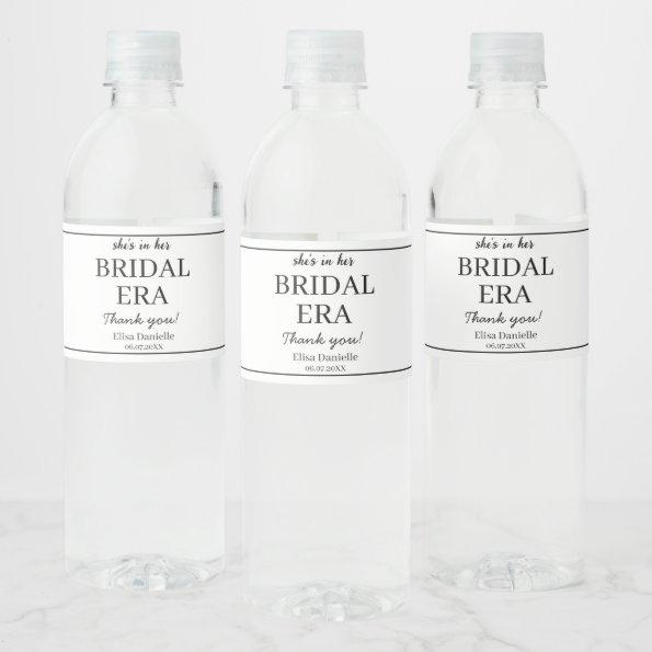 Bridal Era Minimalist Modern Custom Bridal Shower Water Bottle Label