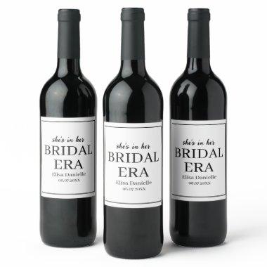 Bridal Era Minimalist Modern Custom Bridal Shower Wine Label