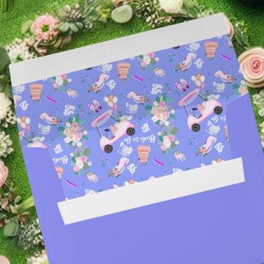 Bridal Golf  Seamless Pattern Envelope