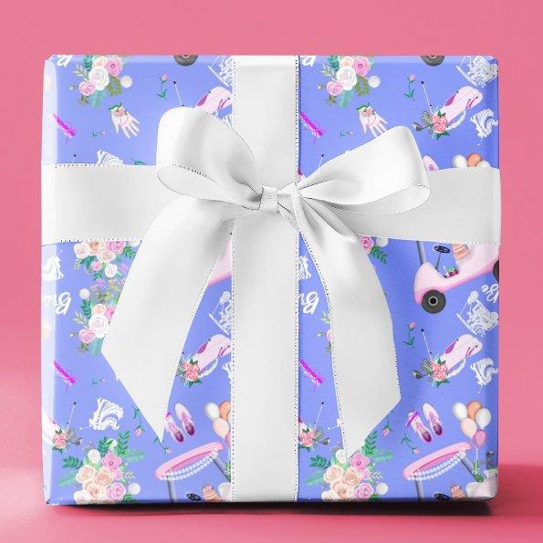 Bridal Golf  Seamless Pattern Wrapping Paper