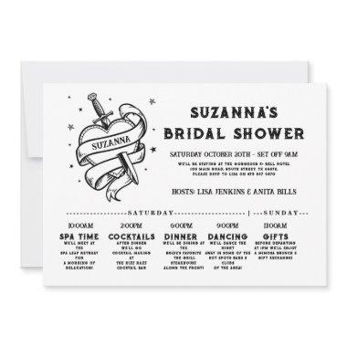 Bridal Itinerary Bachelorette Rock n Roll Heart